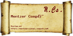 Mentzer Csegő névjegykártya
